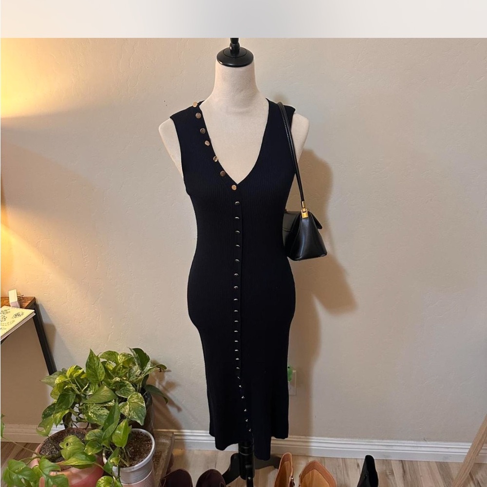 Zara Sleeveless Ribbed Midi Dress